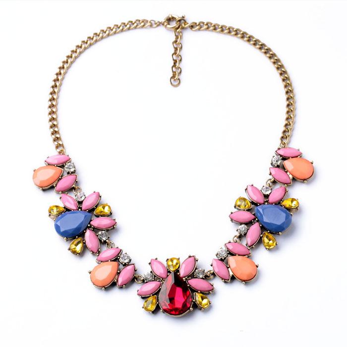 Exaggerated Statement Necklace For Women Bohemian Multicolor Stone Necklaces Big Discount Fashion Jewelry Clearance Sale