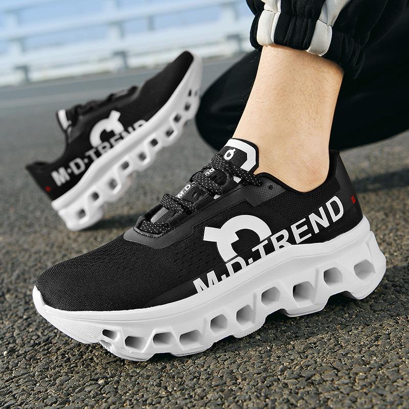 2 Spring New Low-top Sports Men's Shoes Fashion Cushioning Running Shoes Outdoor Versatile, Lightweight and Breathable Men's Trendy Shoes