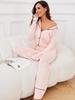 European & American Modal Long-Sleeved Shirt and Pants Pajama Set for Women - Autumn/Winter