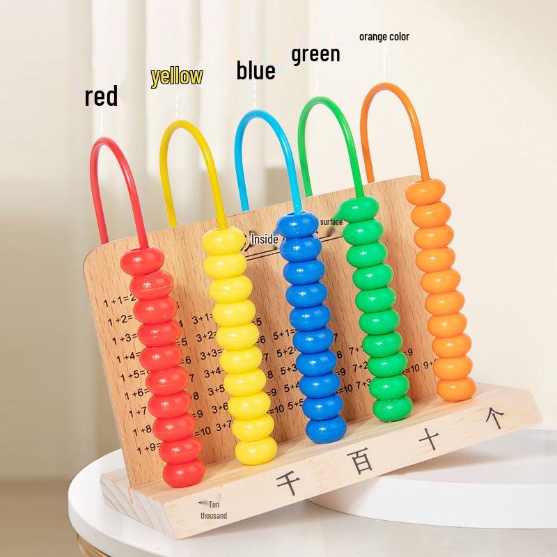 Montessori Five-Tier Abacus: Three-Digit Frame for Early Education Math Teaching - Grades 1 & 2