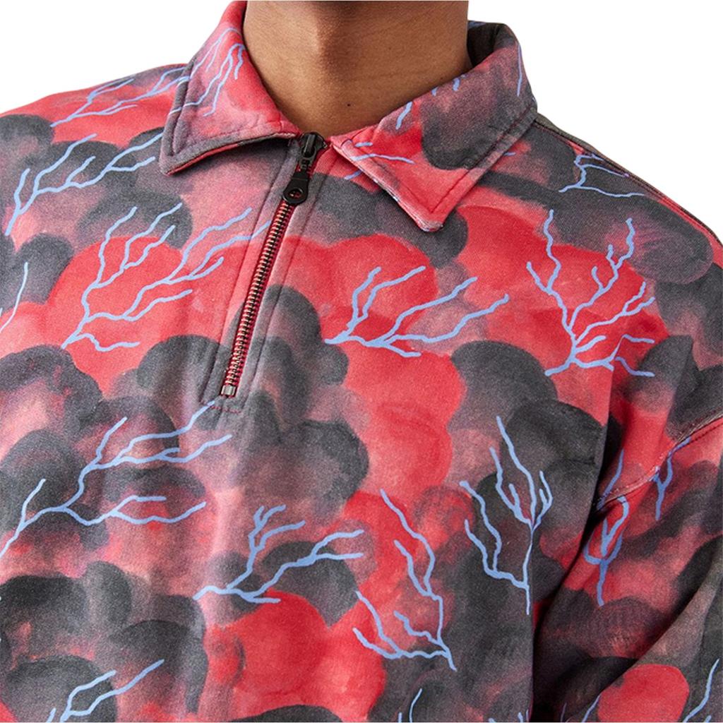 Levis Mens Lacoste All-Over Print Collared Sweatshirt