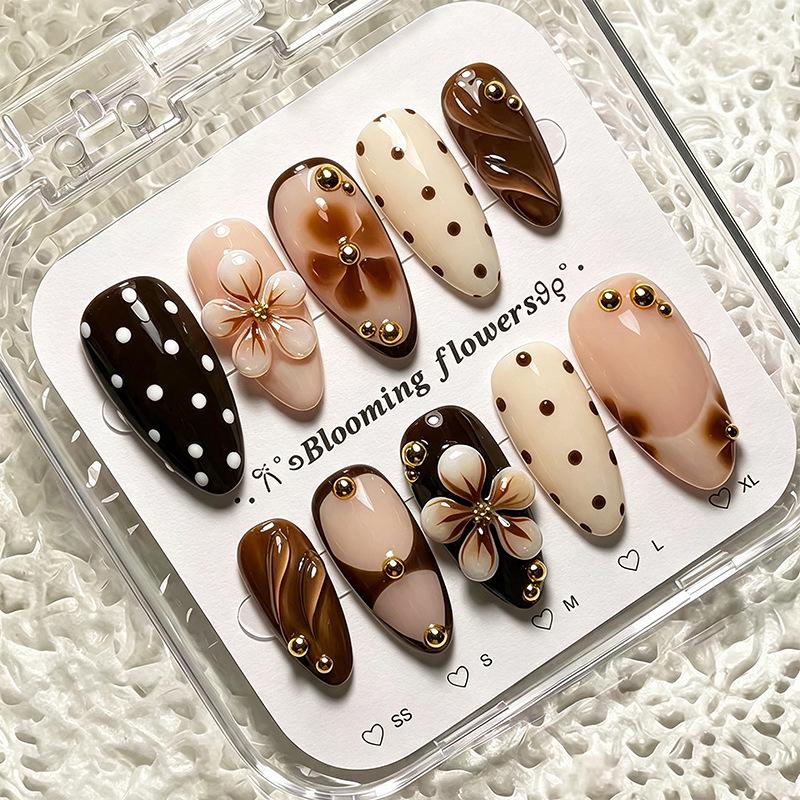 Summer European American 3D Strawberry Cherry Almond Nail Art Gel Tips
