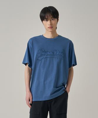 Syupeodeulai Vintage Applique T-Shirt Dark Blue Sduisdp06Dbl