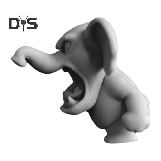 

Ревущая в гневе фигурка животного, напечатанная на 3D-принтере, собака, кролик, акула, статуя слона, скульптура, домашний офис, книжная полка, украшение для рабочего стола, орнамент D