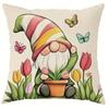 Nordic Dwarf Flower Pattern Home Decor Pillowcase Bedroom Living Room Sofa Decoration Polyester Cushion Cover with Zipper