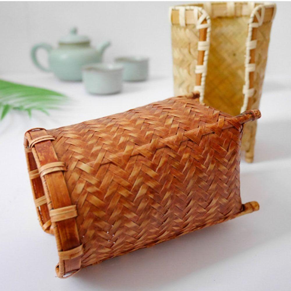 Retro Cup Holder Rack Handmade Paper Cup Dispenser Multipurpose Tea Cup Storage Basket  Countertop