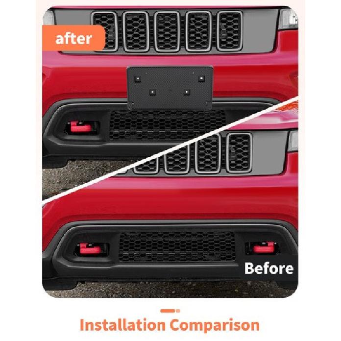 Passend für 2017- JEEP GRAND CHEROKEE VORDERE KENNZEICHENHALTERUNG KOHLEFASER