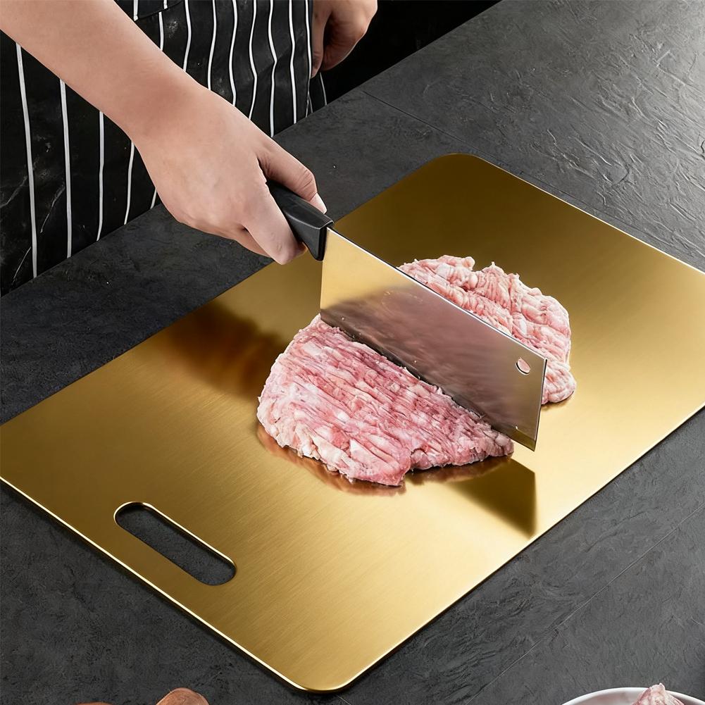 Titanium Cutting Boards for Kitchen Stainless Board 304 Steel Thickened Double Sided Food Grade Portable Fruit Meat Chopping