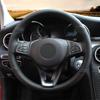 Black PU Faux Leather Steering Wheel Cover for Mercedes Benz C180 C200 C260 C300 B200 E200 E300 CLS260 CLS300 GLC260 GLC300 A180