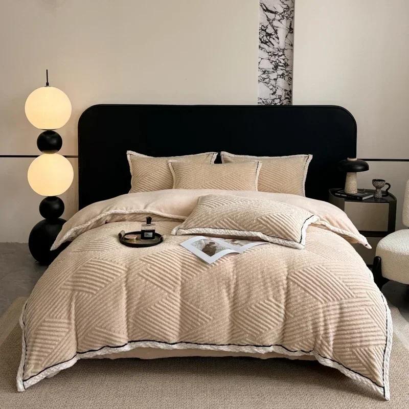 

Легкий роскошный высококачественный зимний утолщенный двухсторонний пододеяльник смягчающий теплый удобный комплект постельного белья размера «king size» комплект пододеяльников Only 2 pillowcases хаки