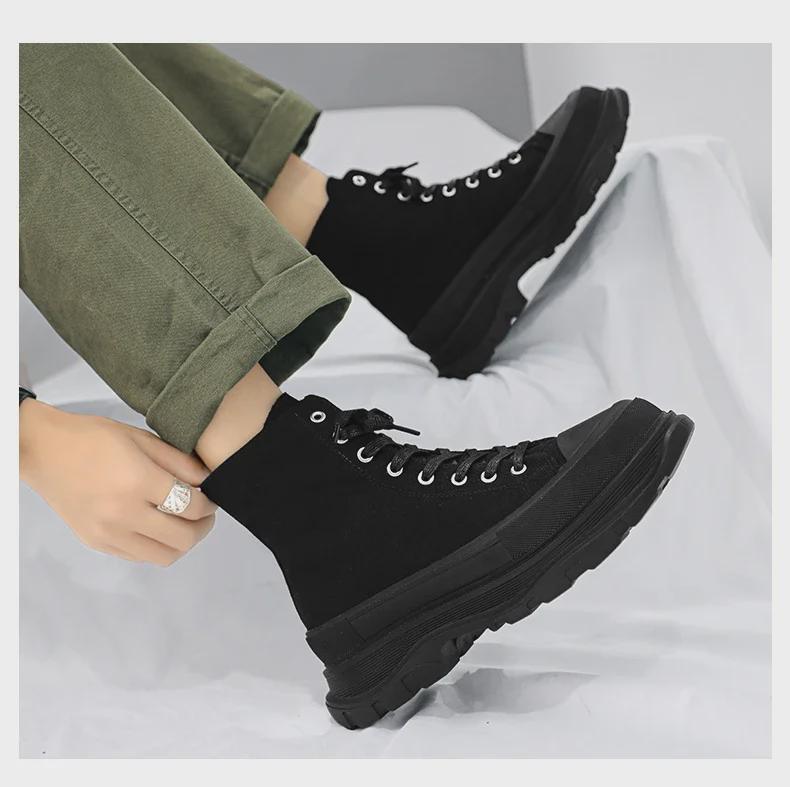 Unsichtbare, höhenverstärkende Herren-Sneaker: 12 cm High-Top, 10 cm lässiges Canvas, trendige Schuhe mit dicker Sohle, COS.