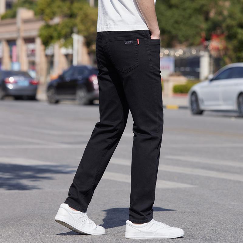 Jeans spring and summer jeans men's straight mid-rise casual pants dirt-resistant working men's long pants