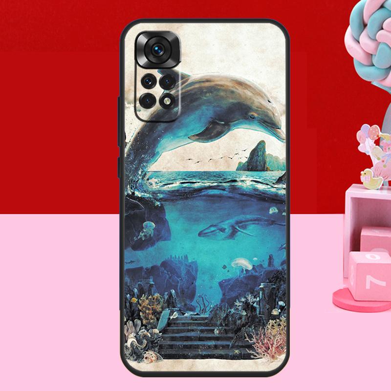 Dolphin Case For Xiaomi Redmi Note 14 13 12 11 10 15 Pro Plus Redmi 15 C 10C 12C 13C 14C Soft Cover