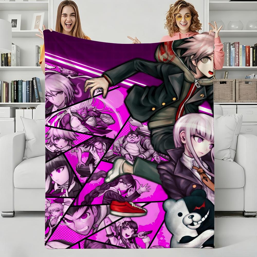Game S-Super Danganronpas Throw Flannel Blanket Perfect for Sofa Office Bed Travel Sleep Read Relax Camping four season use