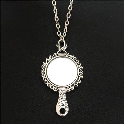 New Stylish Elegant Magic Mirror Necklace for Woman Mirror Vines Pattern Pendant 70CM Long Chain Luxury Gift Necklaces