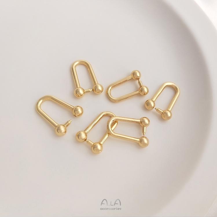 14K Gold-Filled U-förmiger Schmuckverschluss für DIY-Ohrringe, Halsketten und Anhänger