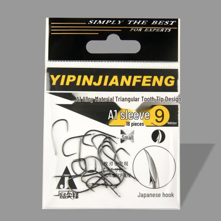 A1 Barbless Needle Point Fishing Hooks - Tilapia Sleeve, Super Sharp, Small Bag A1 Black Sleeve 5#