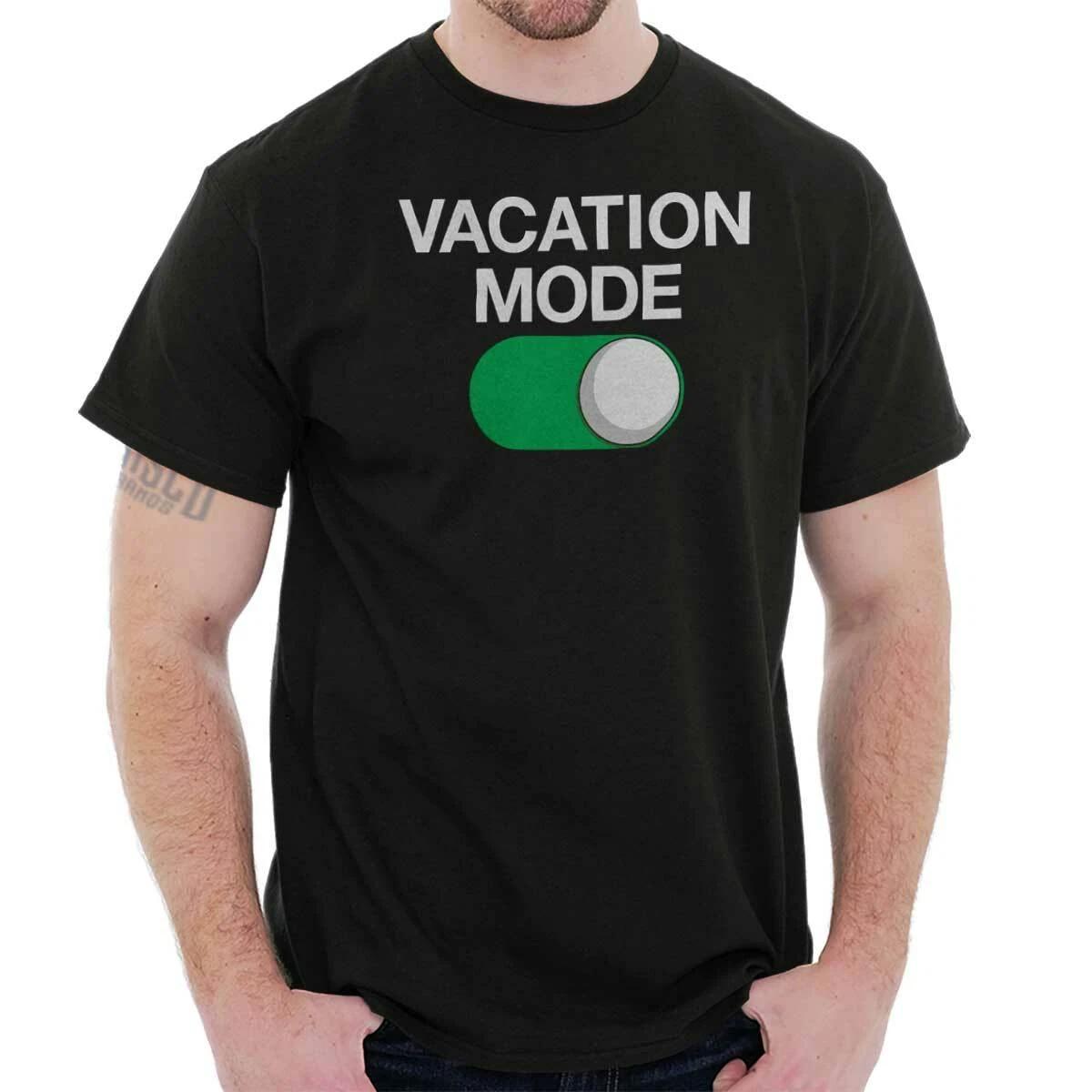 Summer Vacation Mode On Spring Break Humor Womens or Mens Crewneck T Shirt Tee S