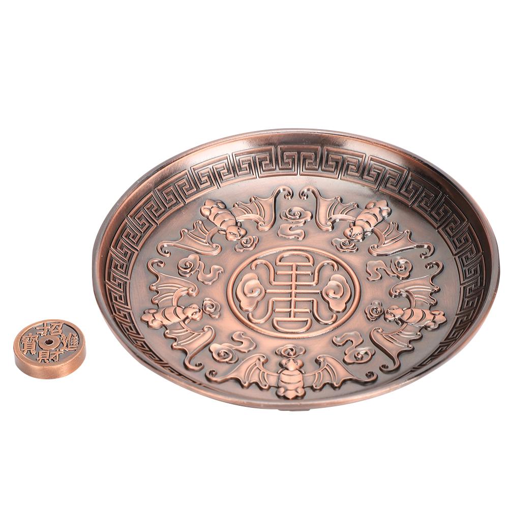 

Incense Holder Five Blessing Plate Stick Burner Stand Purple Bronze Zinc Alloy Home Worship