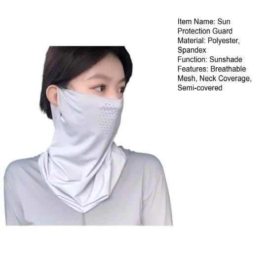 Sun Protection Guard Quick-Dry Fabric Ice Silk Face Guard with Breathable Mesh Cooling Fabric Extended Neck Gaiter Face Guard