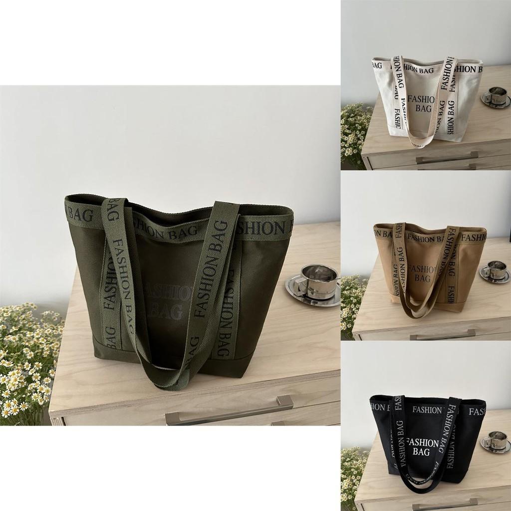 Large Capacity Canvas Tote Bag For Women 2024 Spring New Stylish Letter Design