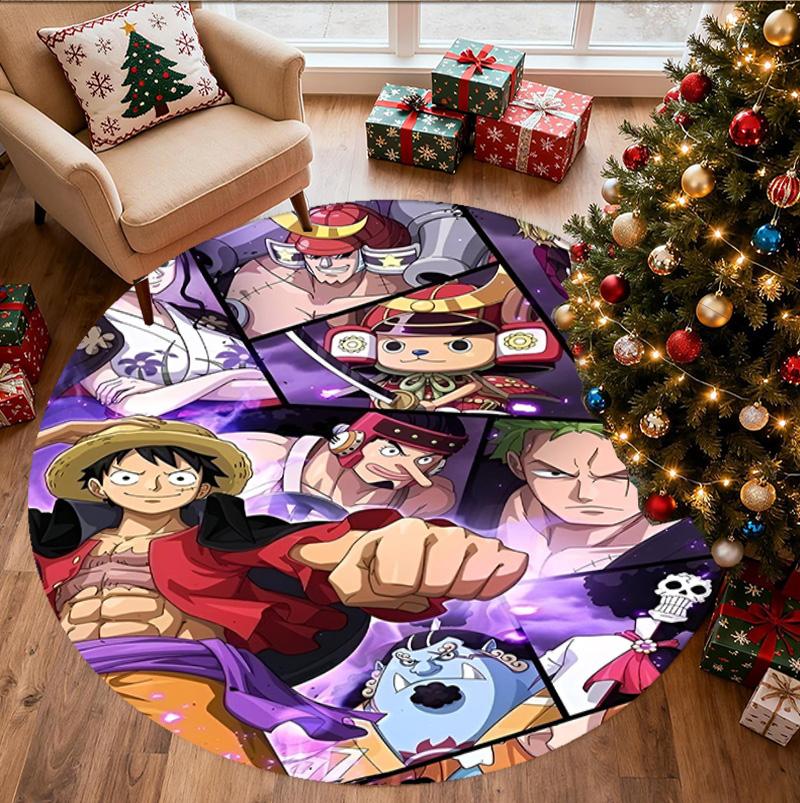 One Piece Pattern Round Rug, Indoor/Outdoor Mat, for Picnic, Gameroom, Bedroom, Office, Living Room, Home Decor Carpet, Birthday Gift
