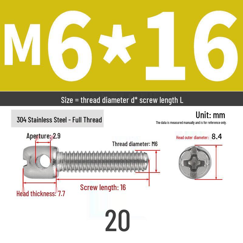 304 Stainless Steel Lead Seal Galvanized Meter Screw with Cross Hole