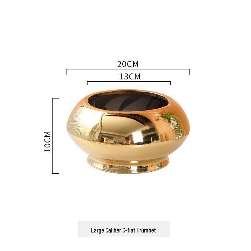 

Large Electroplated Gold Ceramic Flower Pot - Luxury Orchid Planter, High-End Decorative Item No Drainage Hole