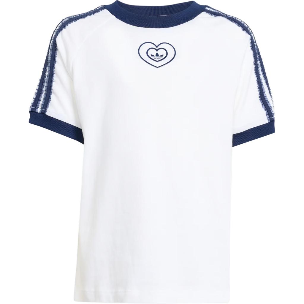 adidas Originals X Disney Casual Sports Set Logo Striped Loose Round Neck Short Sleeve Shorts Kids Sets KE0699