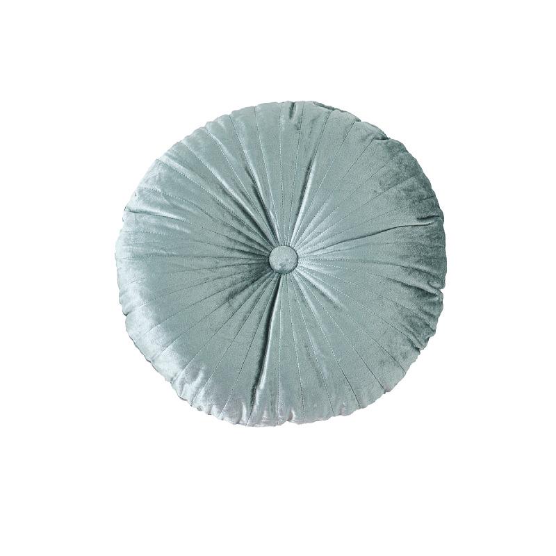 Nordic Quilted Pumpkin Throw Pillow - Solid Color Round Cushion for Living Room & Bay Window