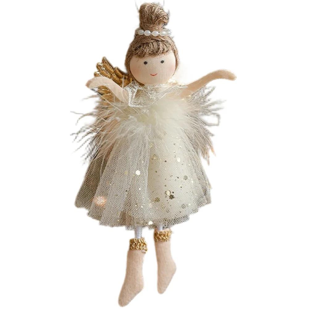 Festive Tree Decor Angel Hanging Decor Christmas Celebration Elegant Mesh Design For Holiday Decor Adorable Angel And Girl Decor