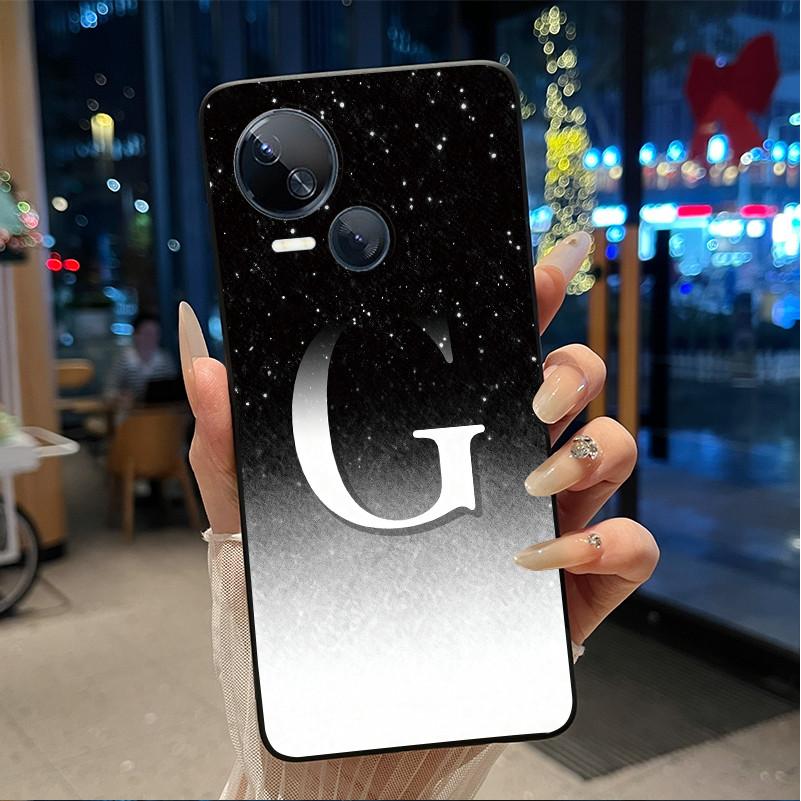 Kratzfeste Handyhülle Für Tecno Spark 10 5G Hülle Mode Neu Schwarz und Rosa Buchstabe Mit Blume Weiches Silikon Schwarze Rückseite