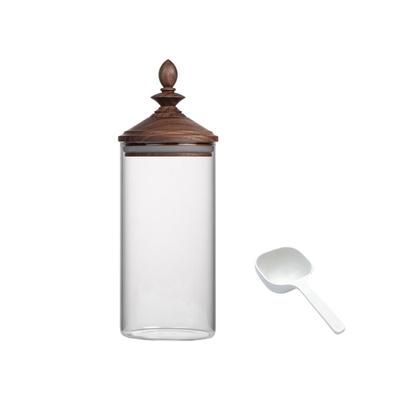 Barattolo per scacchi Vandroop con coperchio in legno, contenitore in vetro per zollette di zucchero e chicchi di caffè, ermetico, conservazione a lungo termine, contenitore per cucina