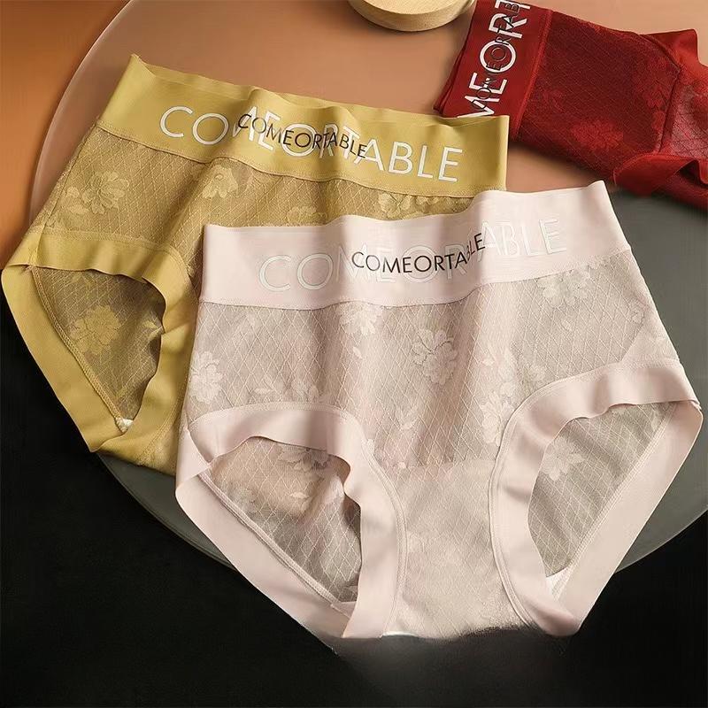 French Style Lace Bikini Panties Women - Mid-Rise Soft Mulberry Silk Innocent & Seductive Underwear