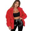 Women's Lapel Long Sleeve Faux Shearling Coat Winter Boyfriend Winter Faux Coat