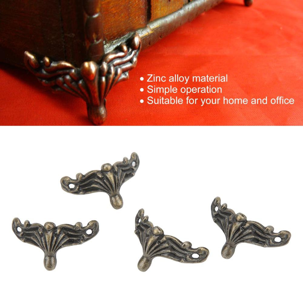 12PCS Zinc Alloy Box Corner Protectors Bronze Metal Corner Protector Jewelry Box Legs  Jewelry Boxes