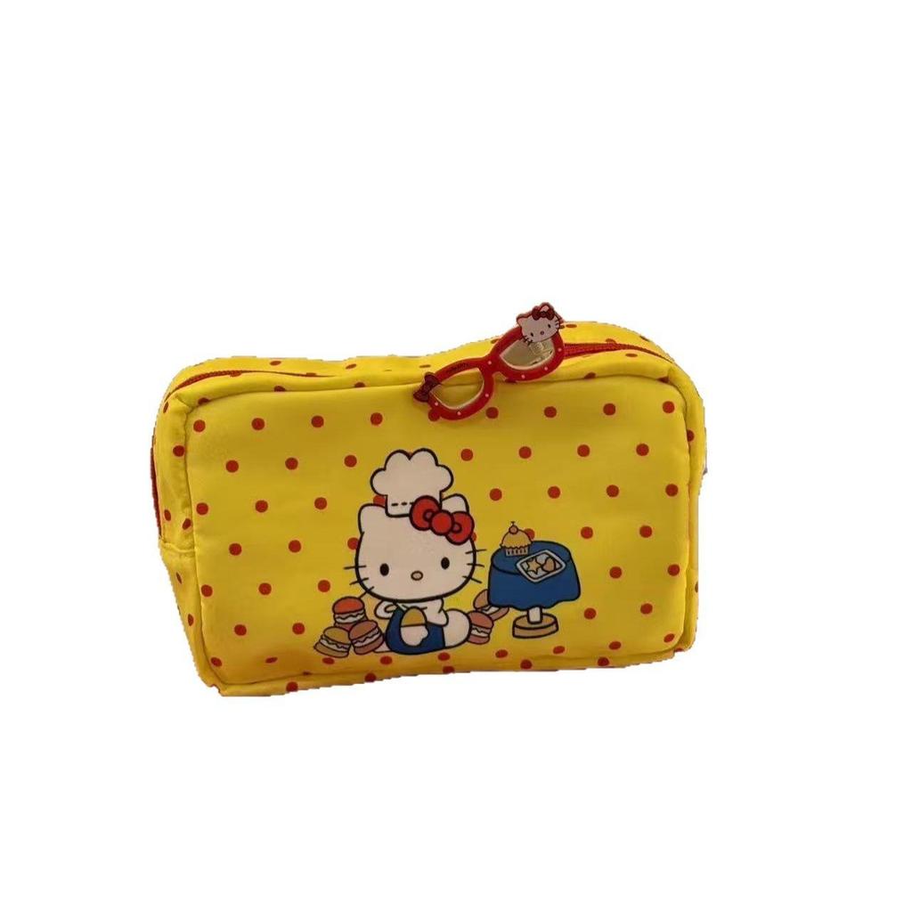 Hello Kitty Large Capacity Canvas Makeup Clutch for Women
