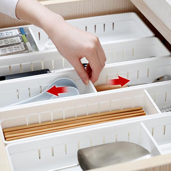 Multipurpose     Compartment Storage Box  Space-saving Dividing Grid Cutlery Storage Box Desktop Accessories