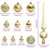 Christmas Ornament Set with 150 LEDs 61 Pcs Gold Plastic