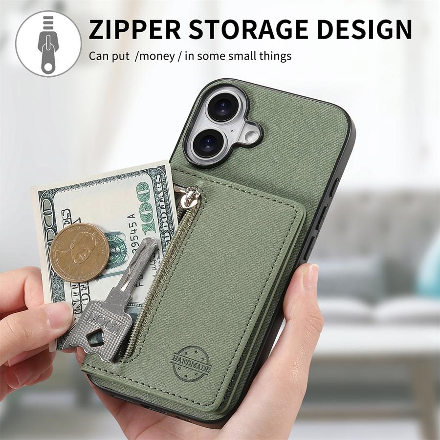 RFID-blokkerende magnetisk telefonveske med kortspor for Samsung S25 Ultra S24 Plus S23 Ultra S22 A13 A14 A15 A16 A56 Cowboy Texture lommebokveske med glidelås