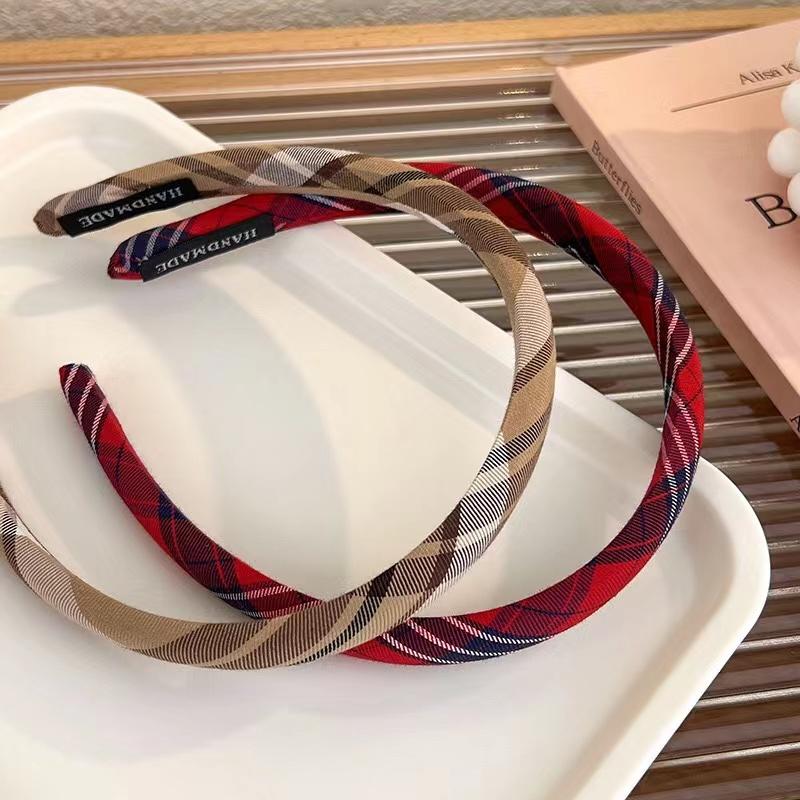 Fashion Vintage Plaid Hair Bands for Women Girls French Retro Headband Girls Hairband Hair Hoop Female Hair Accessories Headwear
