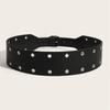 Unisex Punk Waistbelt Studded Belt For Daily Wear 120cm PU Leather Strap Durable 3.8cm Adjustable