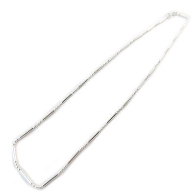 [P1715] - Silver 'Alternating Ball Mesh' Chain - 40 Cm 2 Mm