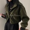 Trendy Korean Autumn/Winter Stand-Up Collar Casual Woolen Coat for Women