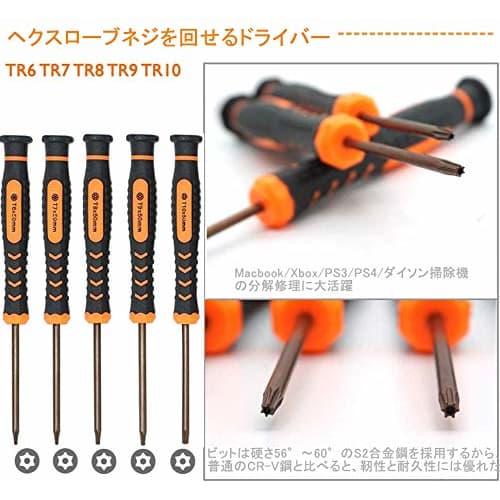 Yamachi Torx Screwdriver Set (T3, T4, T5, T6, T7, T8, T9, T10), Hexagonal Hexalobular Screwdriver Set with Magnet, Precision Screwdriver for iMac, Mac