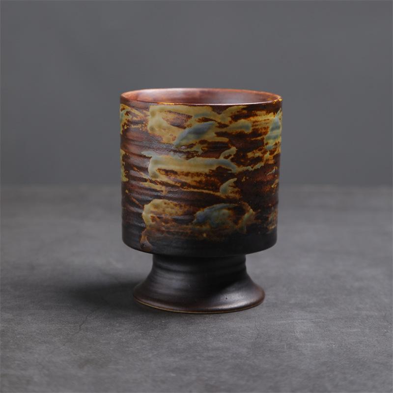 Retro Ceramic Cup Graffiti Kiln Coarse Pottery Coffee Cup Breakfast Cup Creative Afternoon Tea Vintage Cup