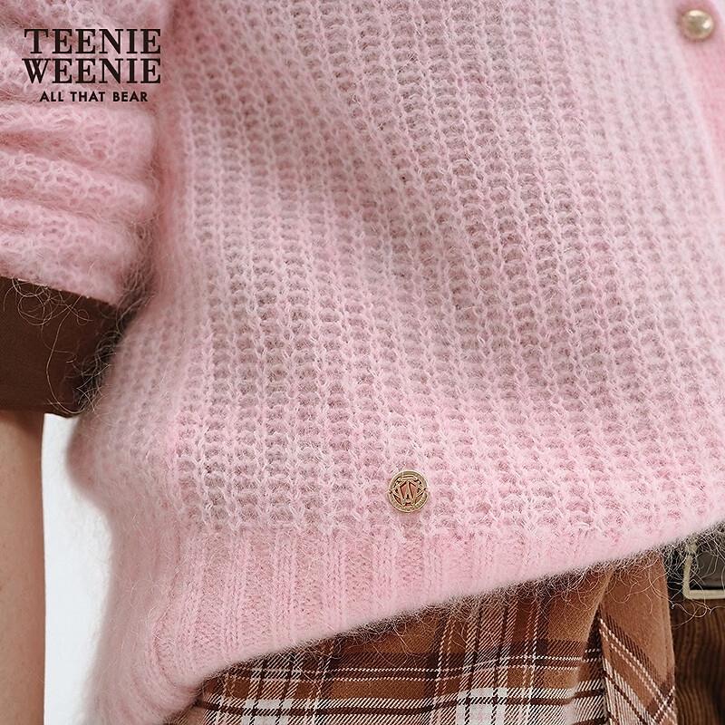 Teenie Weenie Women's V-Neck Bear Knit Cardigan