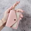 Slim Pu Leather Wallet Business Credit Card Holder Short Purse Leather Id Card Holder Candy Color Coin Case With Keyring