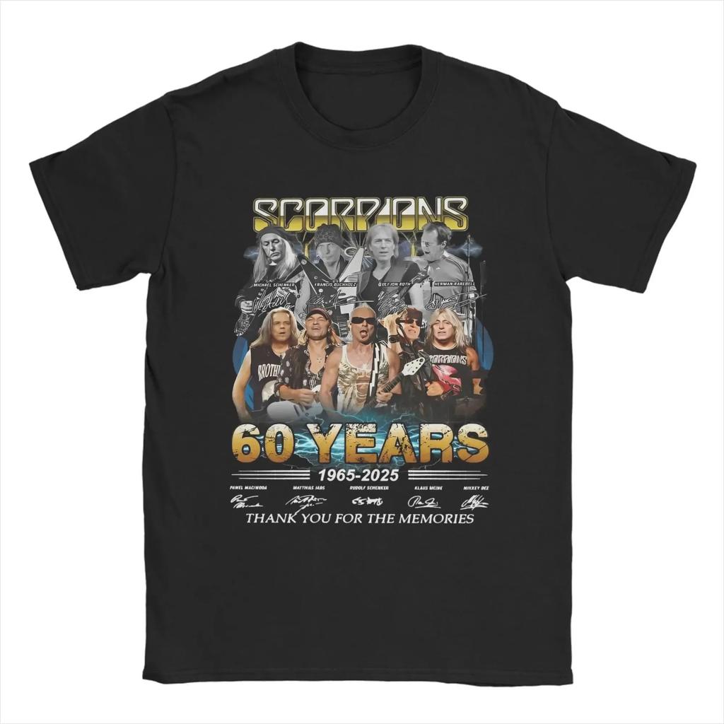 Scorpions Rock Anniversary Poster Graphic TShirt Street Harajuku Fashion 100 Cotton Unisex Loose Summer Casual Top Tshirts