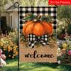 Thanksgiving Pumpkin Autumn Harvest Buffalo Grid Garden Flag_2 (1)- Outdoor Garden Flag Double-sided Home Decoration Courtyard Decoration Outdoor Deco